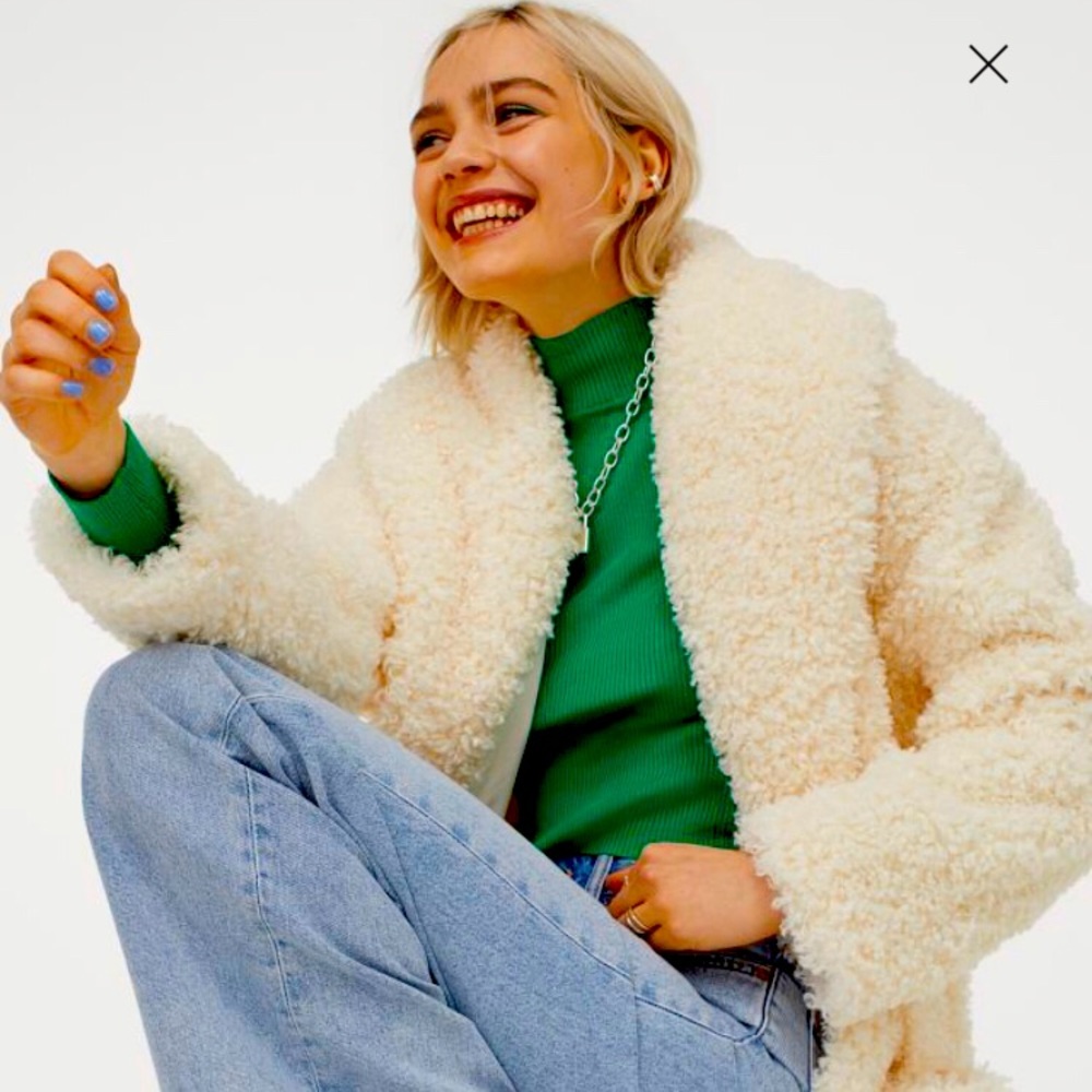 h&m teddy coat
